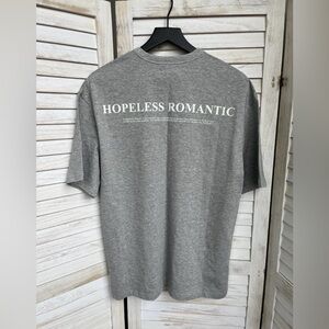 NWT MMGL (Korean brand) Hopeless Romantic Melange Gray Short sleeve Shirt Size M